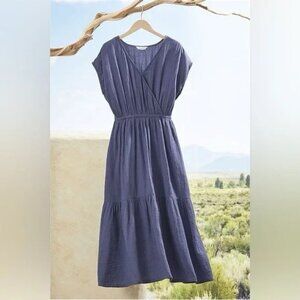 Coldwater Creek "Hillside Gauze" navy dress